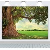 BINQOO Spring Tree Backdrop 7x5ft Spring Nature Green Grassland Photo