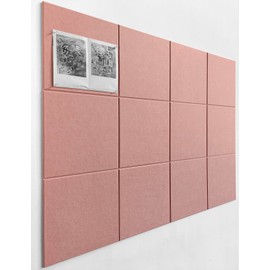 DECORITA DECORITA Large Cork Board Alternative - 47"x35" 12 Pack Felt Wall Tiles with Safe Removable Adhesive Tabs, Cork Wall Tiles Cork Board for Home Office Pin Board Tack Board 48 x 36 - Pink