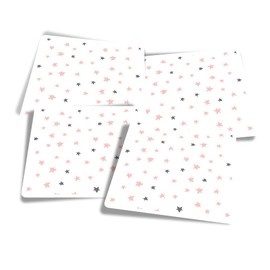 Vinyl Square Stickers (Set of 4) 10cm - Stars Pink Yellow Graduation Celebration for Laptops, Tablets, Luggage, Scrap Booking, Fridges #170817