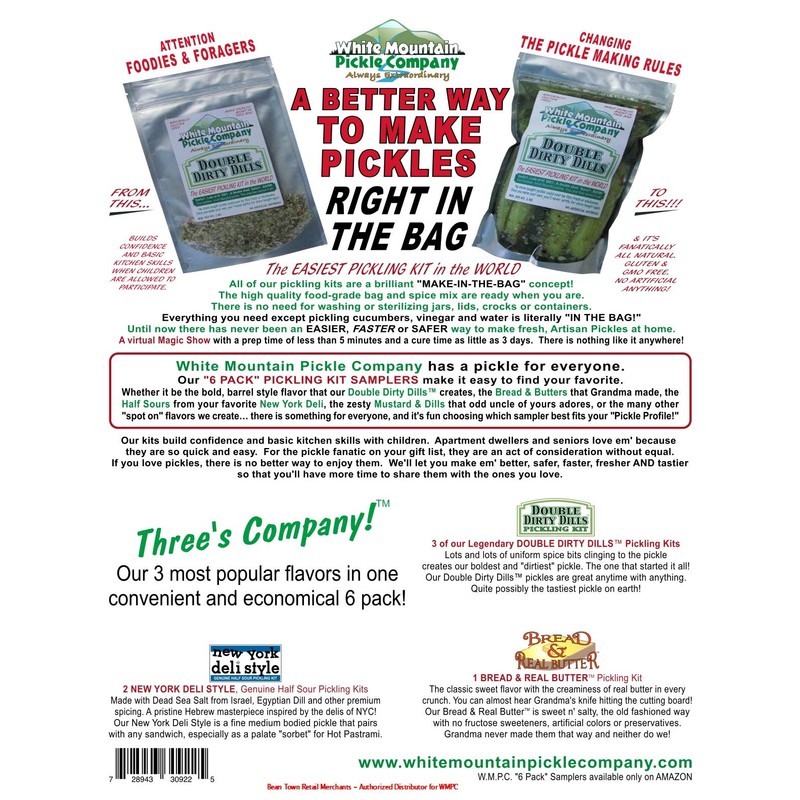 White Mountain Pickle Company Three's Company Variety 6 Pack