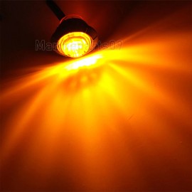 Unbranded 20x Amber Clear LED Marker Lights Truck Trailer Round 3/4" Side Bullet Light 12V