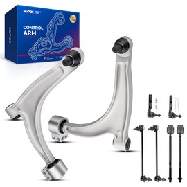 KAX Front Lower Control Arm w/Ball Joint & Inner Outer Tie Rod End & Sway Bar Link for Chevy Malibu 04-09, Pontiac G6 05-09, Saturn Aura 2007-2009 Suspension Kit K620179 K620180 8pcs