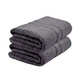 Towelogy® Pack of 2 Hand Towels for Bathroom Oeko-Tex Certified Eco-friendly 100% Egyptian Cotton Zero Twist Super Soft & Absorbent Multipurpose Use 50 x 80 cm (Charcoal Grey, 2)