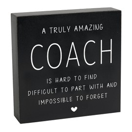 Coach Gifts Wooden Box Sign, Coach Going Away Gift for Men Women, Appreciation Gifts for Best Coach Baseball Gymnastics Track Softball Desk Table Decor, Coaches Appreciation Gifts, Coaches Thank You