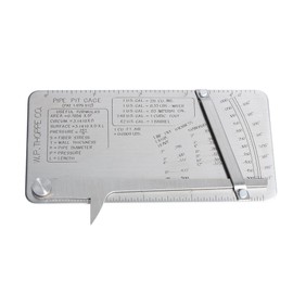 Co-link Stainless Steel Pipe Pit Gage Welding Gauge 0 to 1/2" in 1/64" & .020 Increments for Measuring Wall Thickness of Pipe or Plate