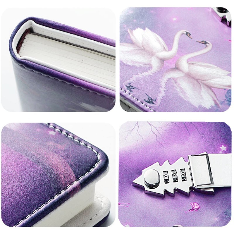 NectaRoy Lock Journal Lockable Diary, PU Leather Cover Writing Notebook