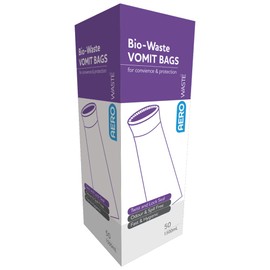 Aero Healthcare AeroWaste Vomit Bag Carton of 50, 50 count, Pack of 50