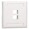 Panduit NK2FWHY 1-Gang 2-Port Faceplate with Label, White