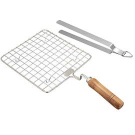 Steel Roasting Net with Tong,Roasting Net,Stainless Steel Wire Roaster,Cooking Rack,Chiken Grill,Roti Grill, Papad Grill, Chapati Grill,Roaster