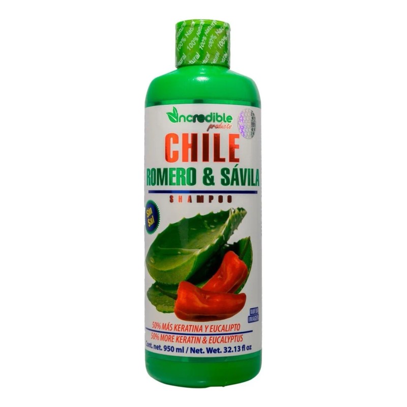 Shampoo De Chile Romero Y Sábila Para Crecimiento Acelerado.