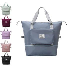 YAMEE Travel Bag Foldable with Large Capacity, Portable Travel Bags, Waterproof Sports Bag with Wet Compartment, Weekender Bag with Expandable Space, Sports Bag, Oxford Fabric Travel Bag, blue