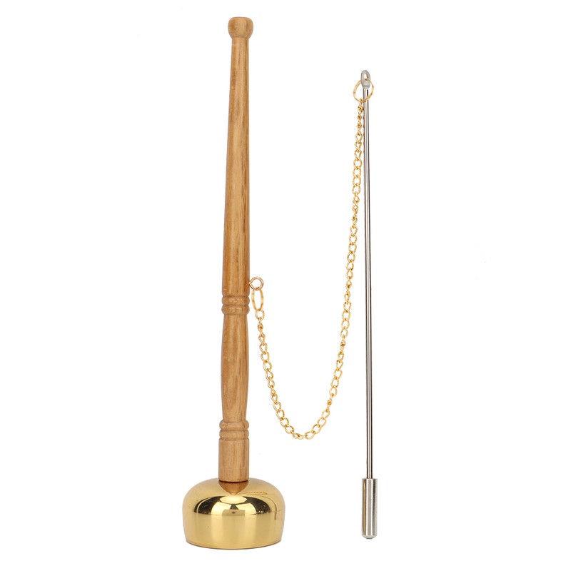 Buddhism Wooden Handle Brass Hand Bell Singing Scripture Implement Buddhist