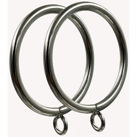 Metal Curtain Ring, 2 inch Inner Diameter,with Eyelet,Fits up to 1.7 inch Drapery Rod (Satin Nickel-42pcs)