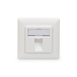 DIGITUS Junction Box for Keystone Module - 1 Port - Outlet 45° Angled - With Dust Cover - White