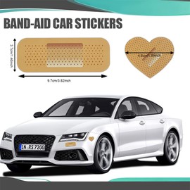 QZTYTY Car Bandaid Sticker, Bumper Stickers for Cars, Funny Cute Auto Cartoon Bandage Stickers with 2 Shapes, Car Accessories Decorative Band-Aid Sticker Universal for Vehicle Truck (Beige-Heart)
