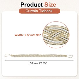 uxcell 4Pcs Curtain Tiebacks, 58cm/23 Braided Drapery Holdback Holder Decorative Rope Tie Back, Taupe