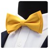 Mens Solid Gold Bow tie for Wedding Pre-tied Yellow Bowtie