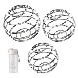 3 Stück Shaker Proteinshake mit Kugel Edelstahl, Protein Shaker Kugel Edelstahl für Blender Bottle shaker Proteinshaker Balls Sport Fitness Flaschenmischer Ball