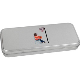'Playing Netball In A Wheelchair' Metal Hinged Stationery Tin/Storage Box (TT00234565)
