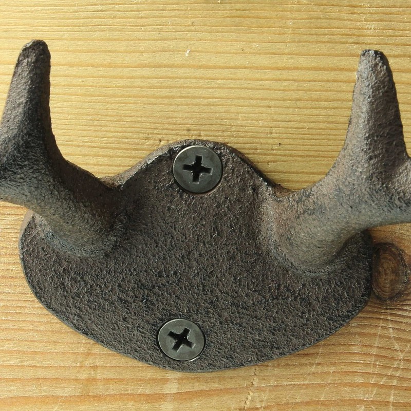 Macosa SA05446 Wall Hook Antlers Vintage Retro Antique Deer Metal