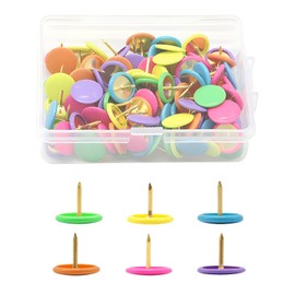 100PCS Pins for Pinboard, Colourful Push Pins Drawing Pins, Decorative Thumb Tacks Round Head Drawing Pins, Map Push Pins for Wall Drawing Cork Notice and Bulletin Boards