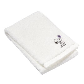 Nishikawa Snoopy Face Towel, 13.4 x 31.5 inches (34 x 80 cm), Washable, 100% Cotton, Soft with No Twist Yarn, Fluffy, Water Absorbent, Fluffy, Made in Japan, Made in Japan, Imabari, White, Watairo