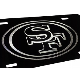 BLVD Silver Engraved San Francisco 49er's Car Tag Diamond Etched Vanity License Plate