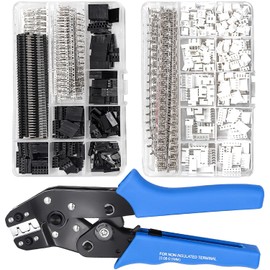 Taiss Dupont Crimping Tool Kit Ratcheting Wire Crimper with 2.54mm 600PCS Dupont Connectors and 560PCS JST XH Connectors,Dupont Crimper,JST Crimper(0.08-0.5mm² 28-20AWG)