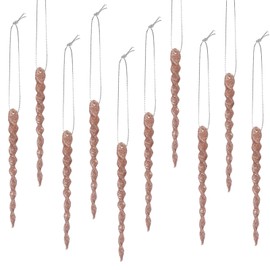 Boao 30 Pieces Plastic Icicle Twisted Plastic Icicle Christmas Ornaments Icicle Decoration Christmas Tree and Holiday Xmas Party Wedding Hanging(5.12 Inch,Bright Red Bronze)