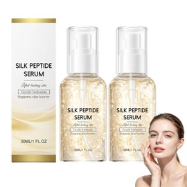 Suero de colágeno profundo con péptidos de seda, suero de péptidos de cobre para el rostro, sueros antiedad coreanos para el rostro con colágeno pépti/dos, sueros faciales hidratantes coreanos. (2PCS)