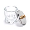 Rolabling Glass Crystal Dappen Dish with Lid for Acrylic Nail