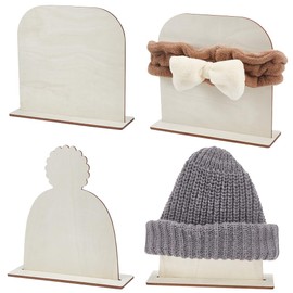 PH PandaHall 4pcs Wood Hat Display Stand 2 Styles Hat Stand Racks Beanie Hat Storage Wooden Hat Holder Rustic Wood Hair Tie Holder for Hair Tie Beanie Hat Headband Bedroom Closet Dresser Display