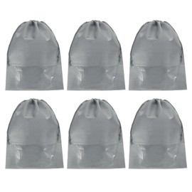 PATIKIL Drawstring Shoe Bag, 6 Pack 17 x 13 Inch Travel Shoe Bags Non-Woven Shoe Storage Bag Boots Shoes Organizer Pouch for Travel Home, Grey
