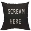 TKS MITLAN Scream Here Pillow Cover 18x18 inch Black White