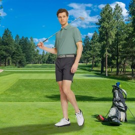 M MAELREG Golf Shirts for Men Dry Fit Performance Moisture Wicking Casual Collared Mens Polo Shirts Short Sleeve Beryl Green