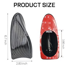 Wogomz Shark Fin Antenna Cover for Car, Auto Top Roof Aerials AM/FM Radio Signal Base with Adhesive Tape, Decorative Top Mounted Dummy Roof Aerial, Universal Car Accessories (Carbon Fiber)