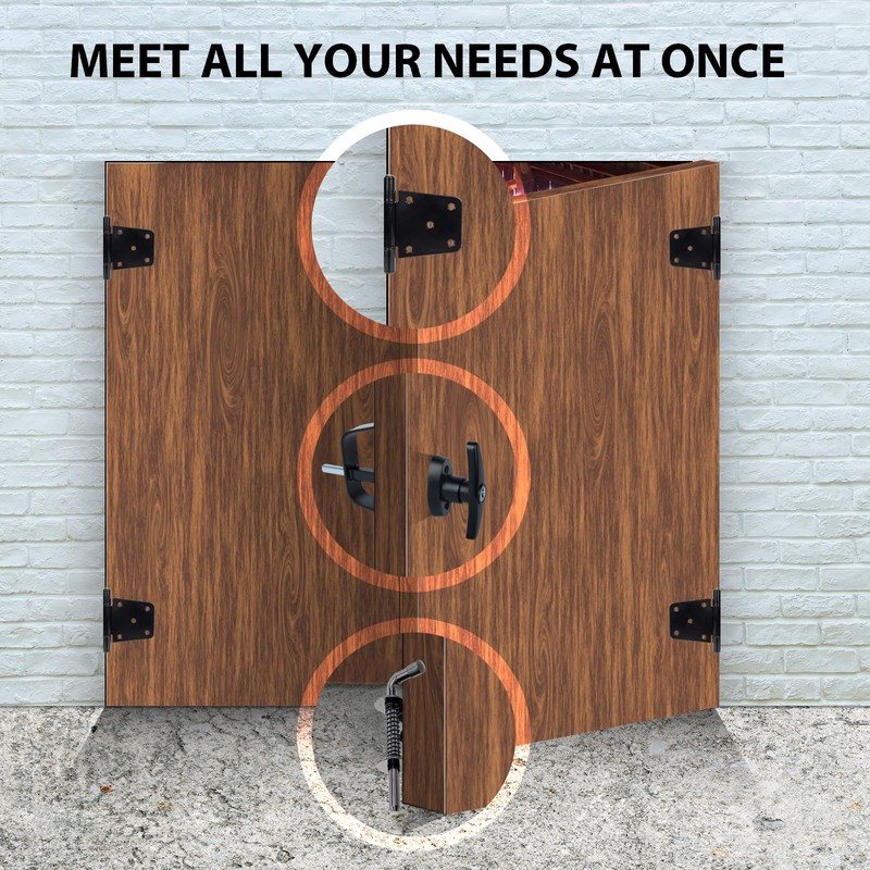 BTEOBFY Double Door Shed Hardware Kit - Complete with Latches,