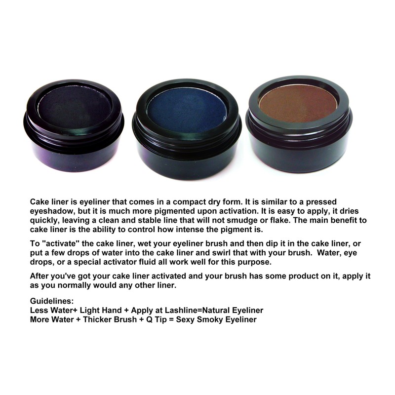 Matte Cool Dark Navy Blue Cake Eyeliner & Pressed Eyeshadow,