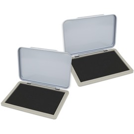 2 Pack Metal Case Stamp Pad Medium Size, Black Color - Size: 3" x 4" - Choose from 15 Ink Colors