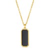 TRUMIUM Black Necklace for Mens Womens Rectangle Onyx Pendant Necklaces