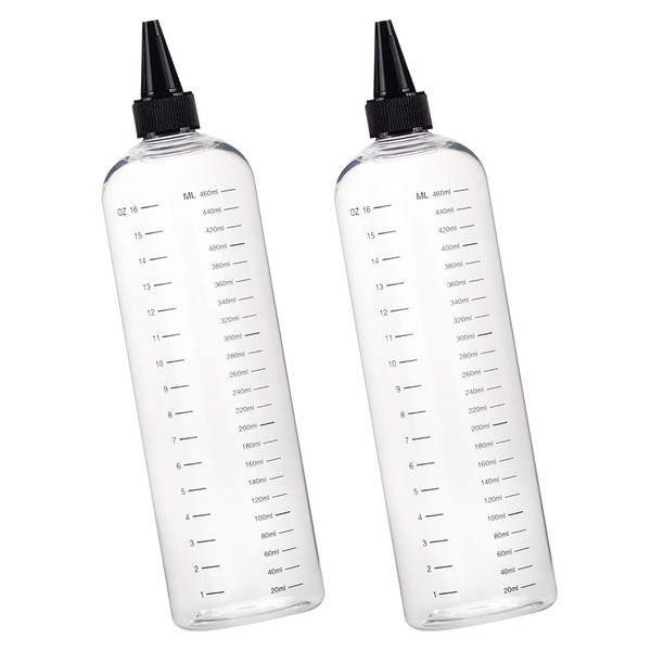 YUNXCNA Squeeze Bottle, Pack of 2 460 ml Transparent Squeeze