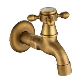 Operitacx Antique Brass for Wall Mounting Single Lever Basin Mixer Tap with Hoses and Accessories Does Not Leak Quiet In Use For Bathroom