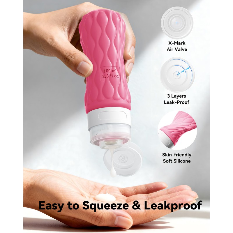 Travel Bottles for Toiletries Silicone Travel Size Containers 3.4oz 1.7oz