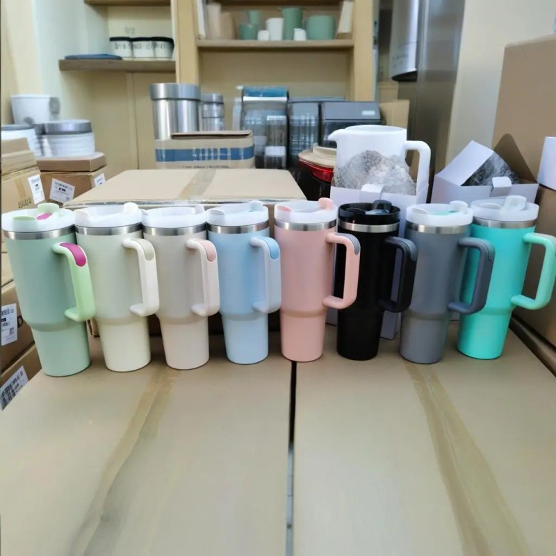 Us H20 40 OZ Powder Coated Travel Mug Car Cup