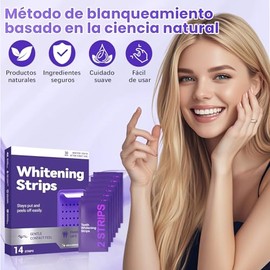 LUSCR Purple Teeth Whitening Strips, 7Pares-14 Tira Tiras Blanqueadoras De Dientes,Effectively Removes Surface Stains,Deja los dientes naturalmente blancos，Portátil,Ideal para usar en casa o de viaje(2 Box)