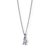 The Kiss SCH717-SK4035BK-50 Initial Silver Necklace, Simple, Anniversary, Birthday, Wrapping,