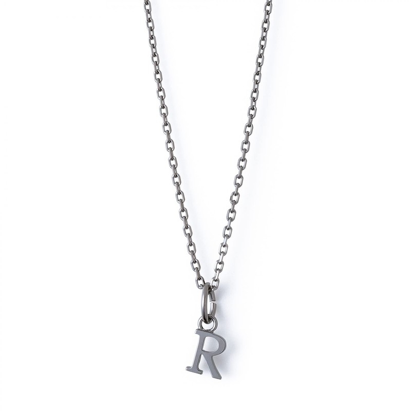 The Kiss SCH717-SK4035BK-50 Initial Silver Necklace, Simple, Anniversary, Birthday, Wrapping,
