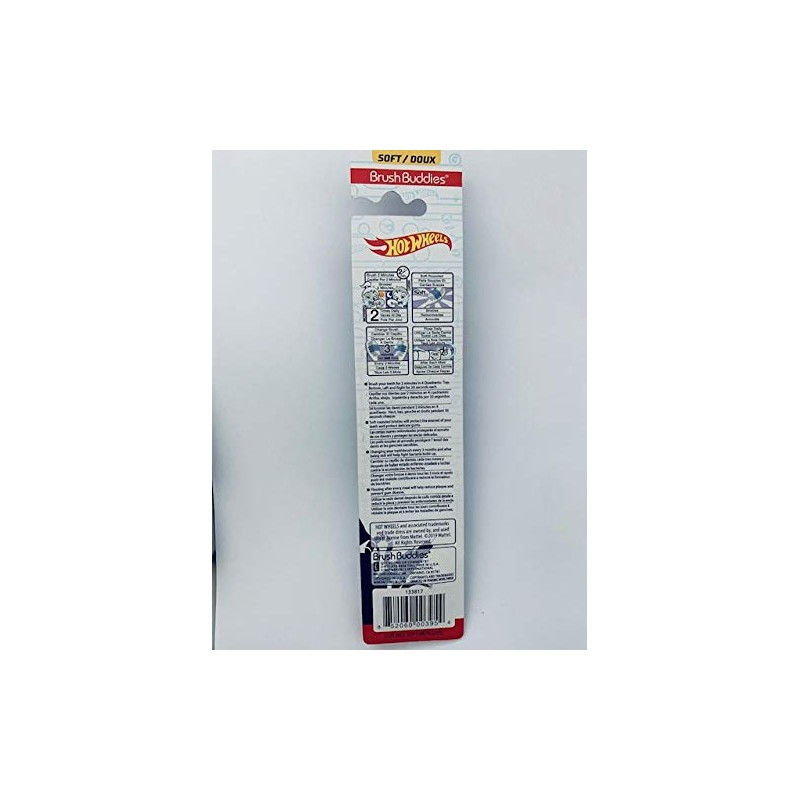 Brush Buddies Hot Wheels Toothbrush with Bristle Cover - Soft,