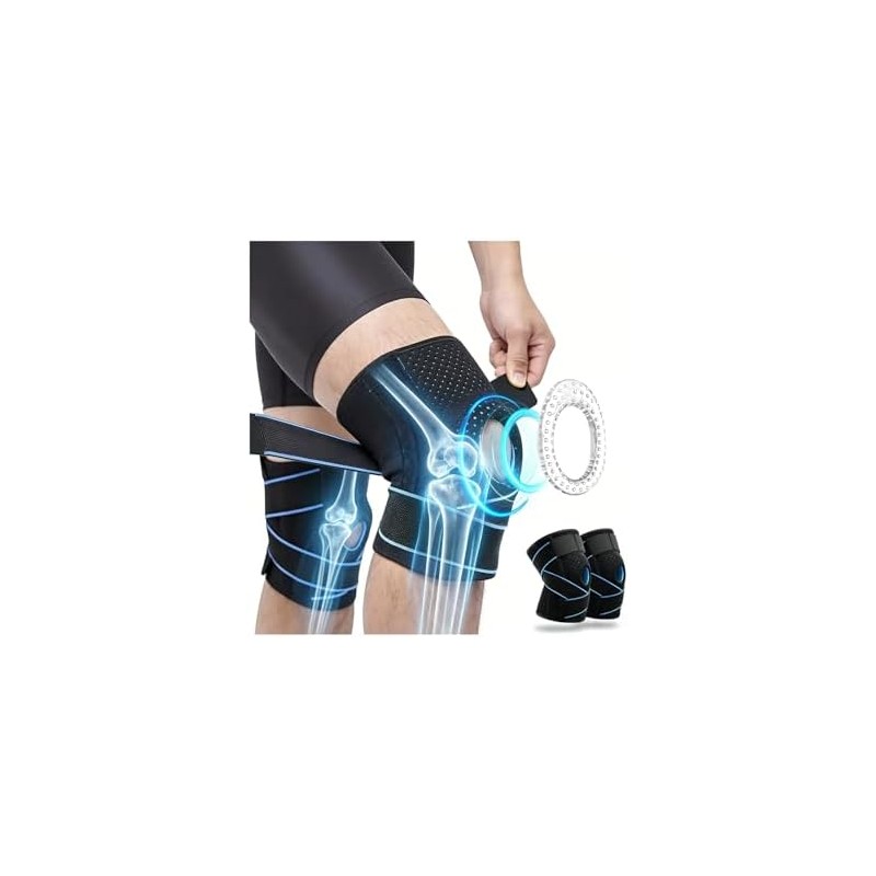 2 PCS Rodilleras Ortopedicas, Ajustables con Soporte de Rotula y
