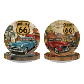 LADVCORP 50Pcs Route 66 Paper Plates 9" Disposable Heavy Duty Paper Plates